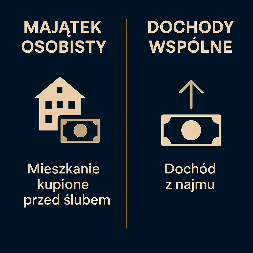 Przykłady dochodów z majątku osobistego, które trafiają do majątku wspólnego – mieszkanie wynajmowane przed ślubem, odsetki z darowizny