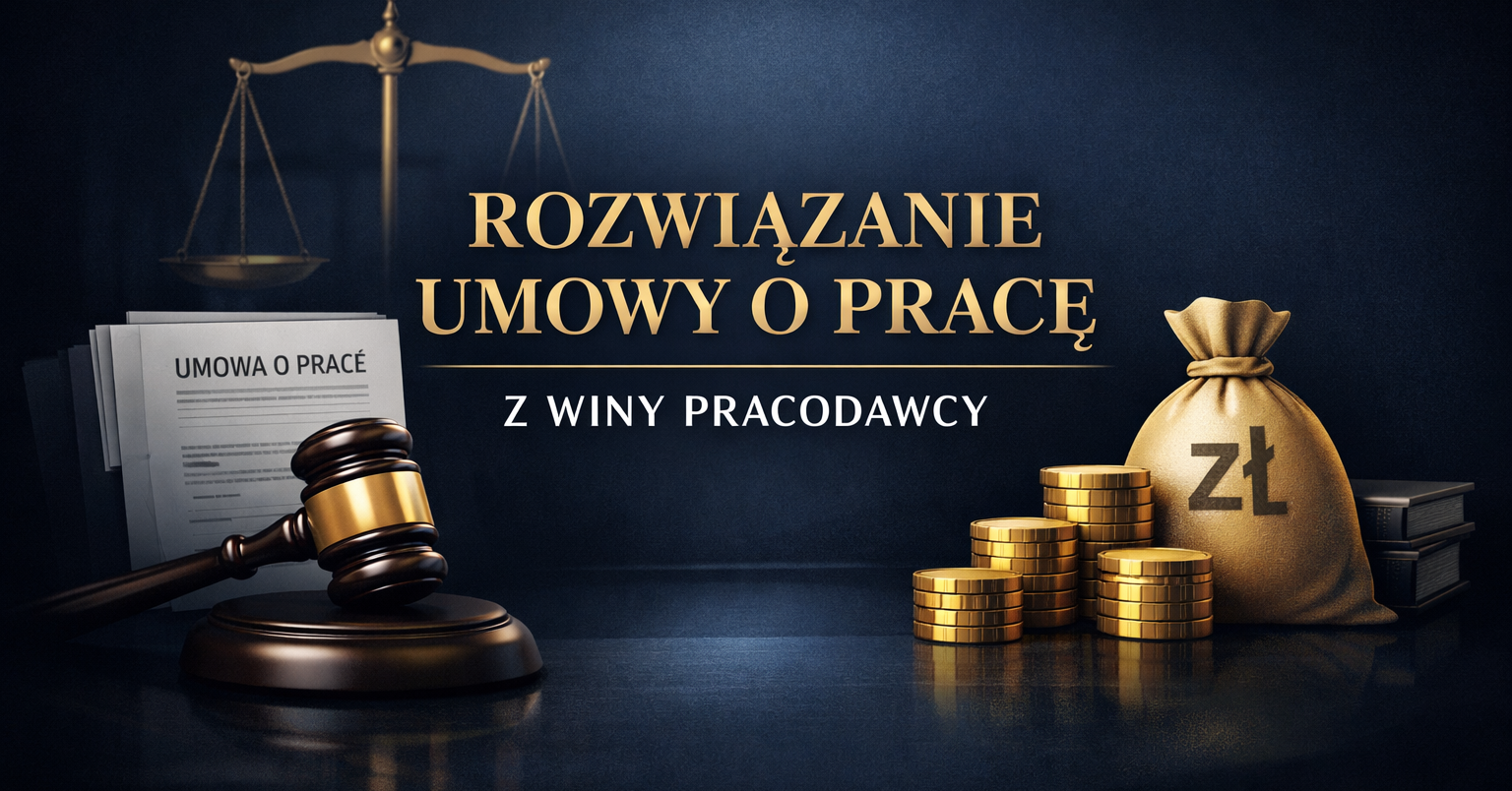rozwiązanie umowy o prace z winy pracodawcy - adwokat, prawnik będzin